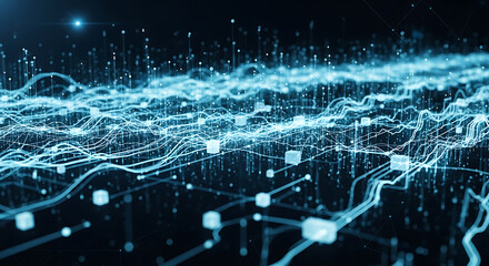 Ai Data Flow Futuristic Background With Neon Connections