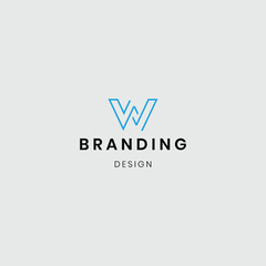 Geometric abstract W logo for digital brand.