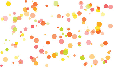 Abstract Geometric Background with Colorful Pentagons and Octagons on White