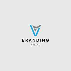 “Abstract creative V logo with modern geometric design