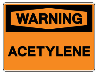 Warning Acetylene Symbol Sign ,Vector Illustration, Isolate On White Background Label. EPS10