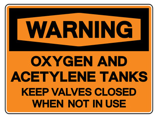 Warning Oxygen And Acetylene Tanks Symbol Sign ,Vector Illustration, Isolate On White Background Label.EPS10