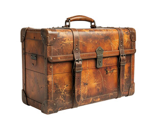 Aged leather suitcase, vintage style