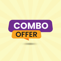 Combo offer sticker design with purple and orange color scheme for online promotion