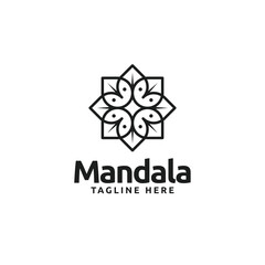 Simple minimalist mandala flower logo