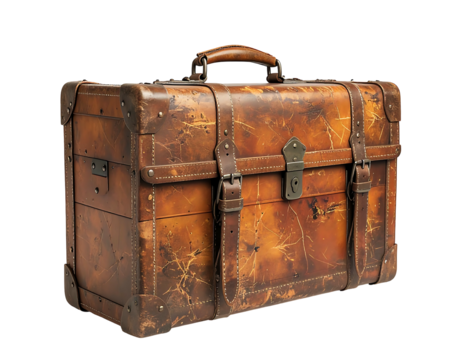 Aged leather suitcase, vintage style