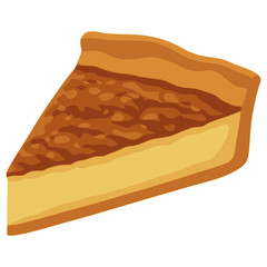 Västerbottenostpaj Swedish cheese pie flat color vector illustration template design