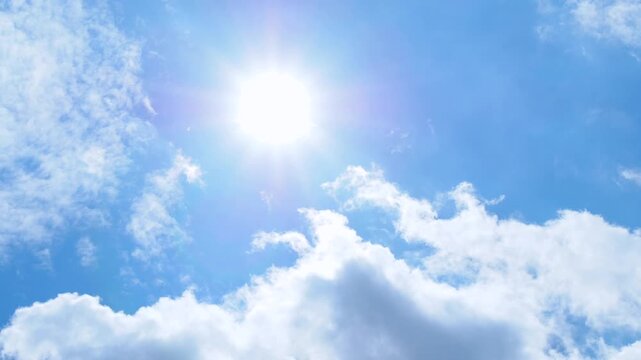 太陽と雲　タイムラプス　