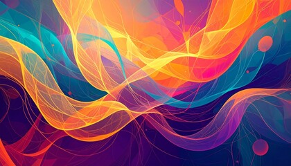 Luminous Currents of Veined Energy in a Vibrant Abstract Flow