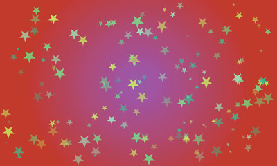 Colorful Starry Background Design with Red Orange Yellow and Green