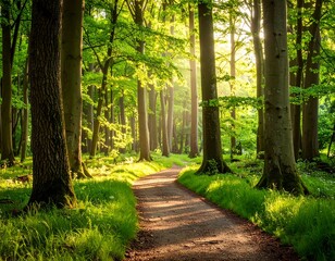Sunny forest path