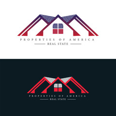 Properties of America Real state vector logo 