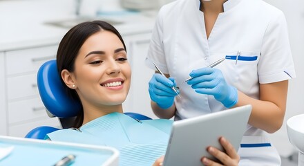 Satisfied Patient Consulting With Dentist