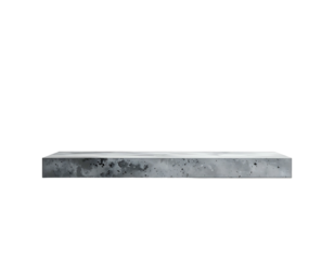 Gray concrete rectangular shelf