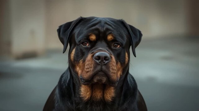 Rottweiler dog portrait outdoors