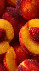 Peaches Seamless Tile created with Generative AI Technology, ai, generative