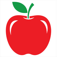 Red Apple Icon Vector Illustration for Healthy Eating, Nutrition, and Educational Design
