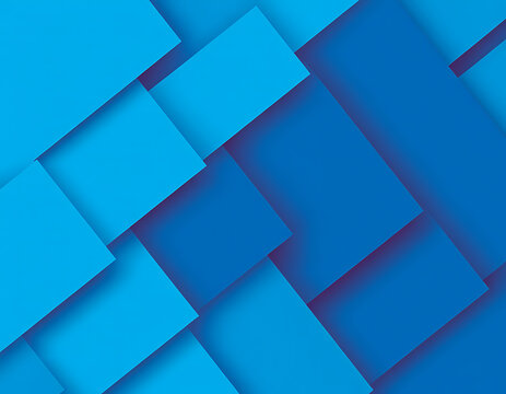 Abstract geometric background with overlapping blue squares and rectangles in a modern design