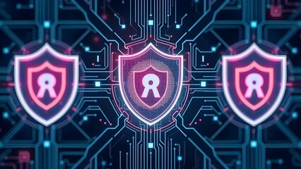 Abstract art of shield patterns symbolizing data protection