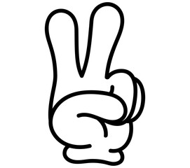 チョキのイラスト、手のパーツ