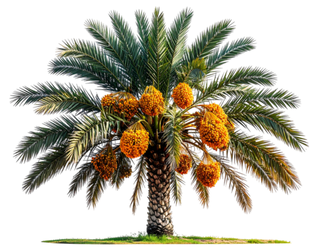 Date palm tree with clusters of orange fruit (3)
