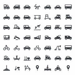transportation icons set