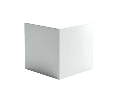 Single, white cube, solid, geometric shape