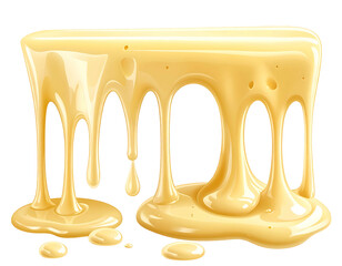 Dripping, golden-yellow liquid, resembling honey or melted cheese