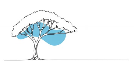 Single line drawing tree