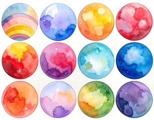 Watercolor Planets