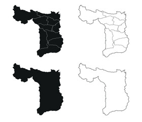 Suphanburi map is a province of Thailand, Graphic vector