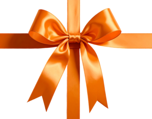 Orange ribbon bow, gift wrap detail