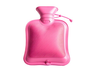Pink hot water bottle, smooth, ribbed texture
