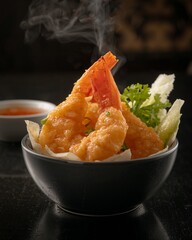 fried shrimp with sauce