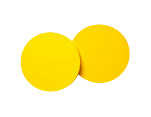 Two bright yellow circles, close together