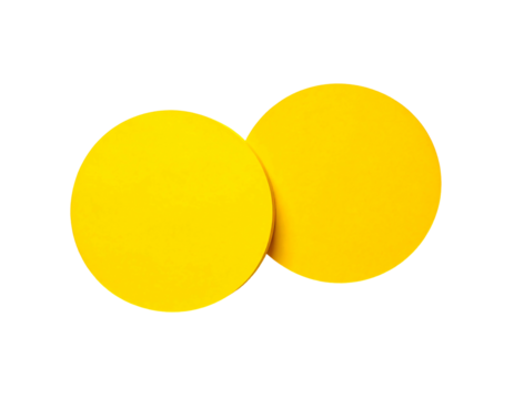 Two bright yellow circles, close together