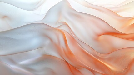 Fototapeta premium Flowing ethereal fabric waves in soft gradient lighting, elegant abstract background