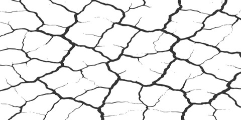 A brown, arid landscape with a rough texture of deep cracks in the dry, natural clay soil