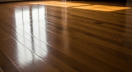 Sunlight Illuminating Polished Hardwood Floor