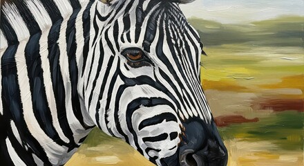 Detailed Zebra Portrait with Abstract Background