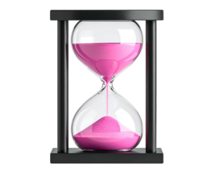 Pink hourglass, black frame