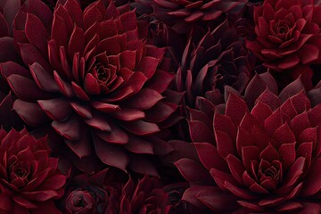 Close-up of deep red succulent plants