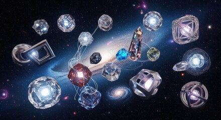 Luminous Geometric Crystals Floating in Cosmic Nebula