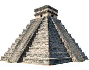 Ancient stone pyramid, tiered structure, large steps,  gray stone,  historical landmark