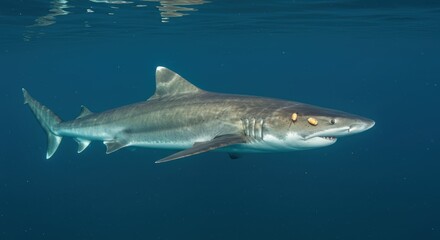 Naklejka premium Grey shark underwater