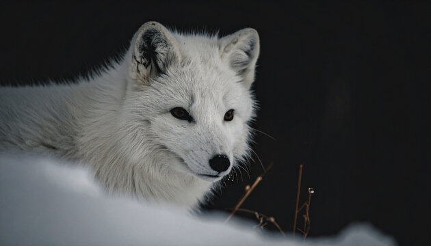 Arctic Fox Snow Camouflage. Nature Concept. Generated Image