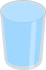 A simple, clean illustration of a clear glass filled with cool, refreshing blue liquid, perfect for beverage-related designs and concepts