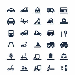 travel icons set