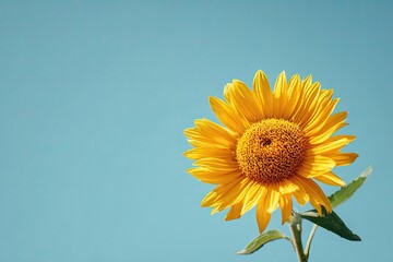 Obraz premium A vibrant sunflower against a light blue sky