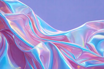 Abstract iridescent fabric drapes in soft pastel colors